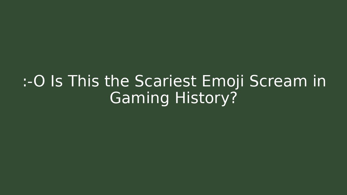 😱 Is This the Scariest Emoji Scream in Gaming History? - Sports History Weekly