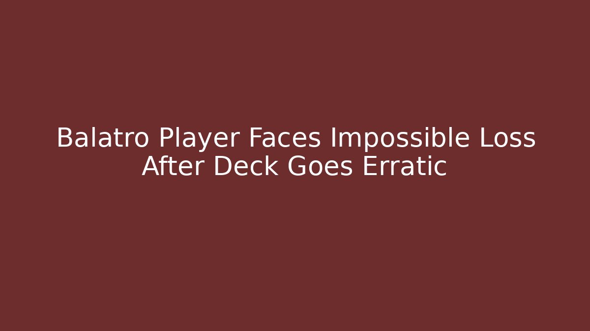 Balatro Player Faces Impossible Loss After Deck Goes Erratic