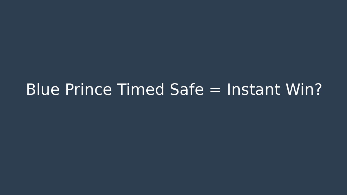 Blue Prince Timed Safe = Instant Win?