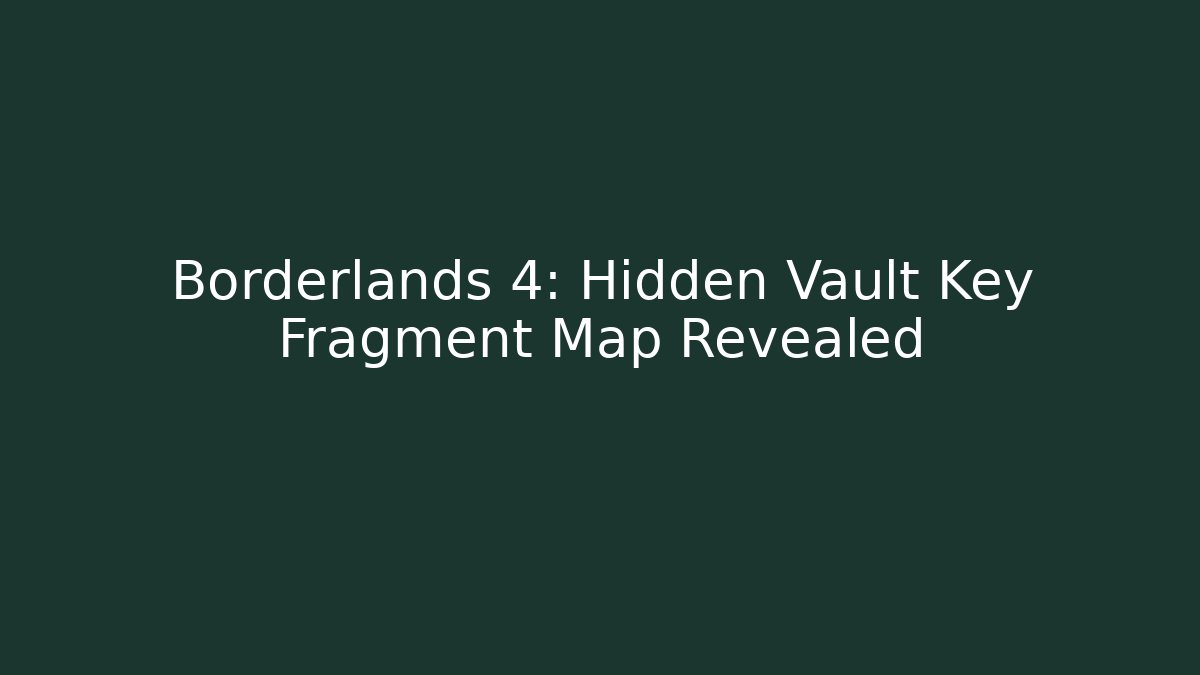 Borderlands 4: Hidden Vault Key Fragment Map Revealed