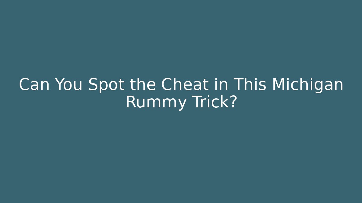 Can You Spot the Cheat in This Michigan Rummy Trick?