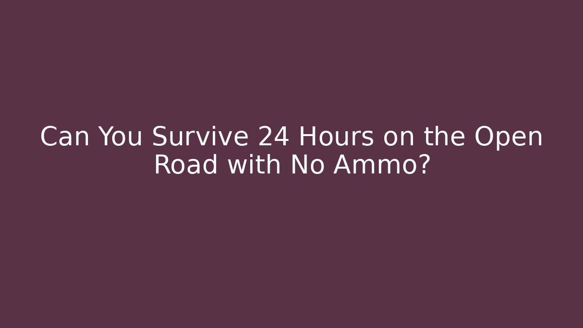 Can You Survive 24 Hours on the Open Road with No Ammo?