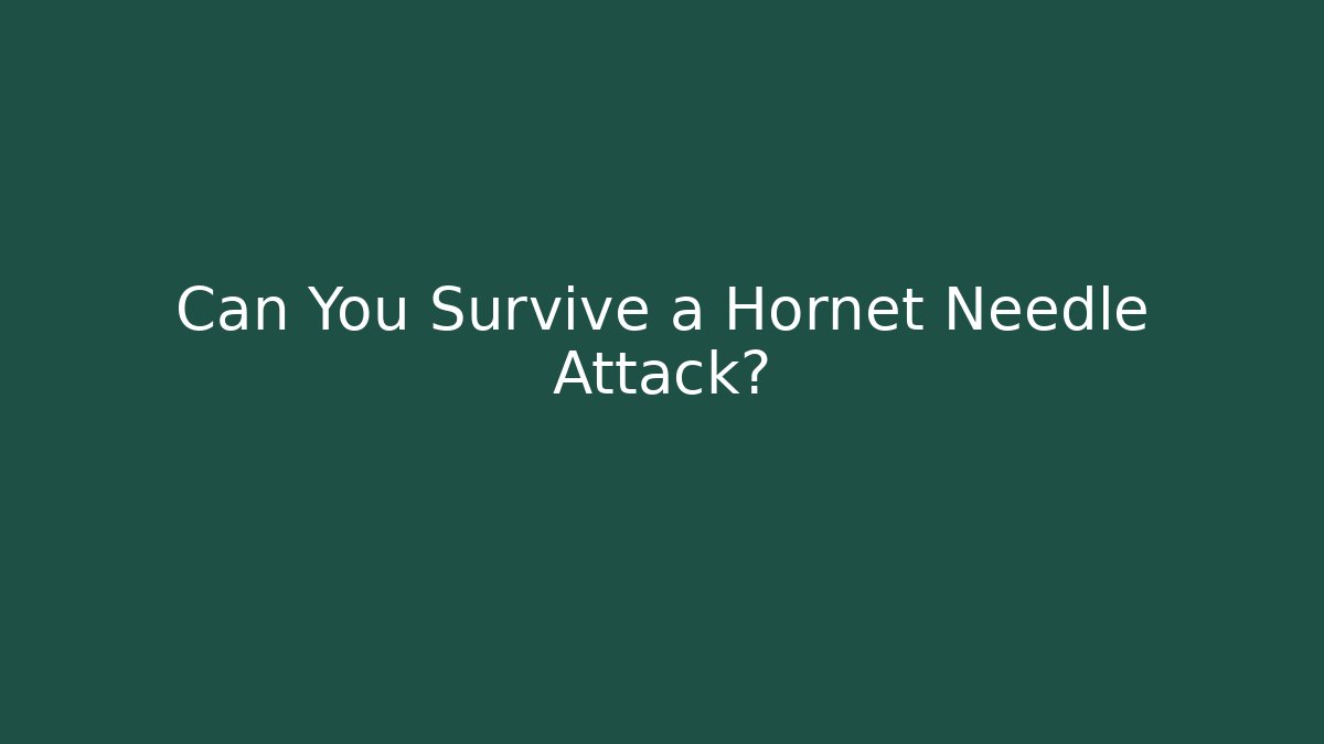 Can You Survive a Hornet Needle Attack? - Sports History Weekly