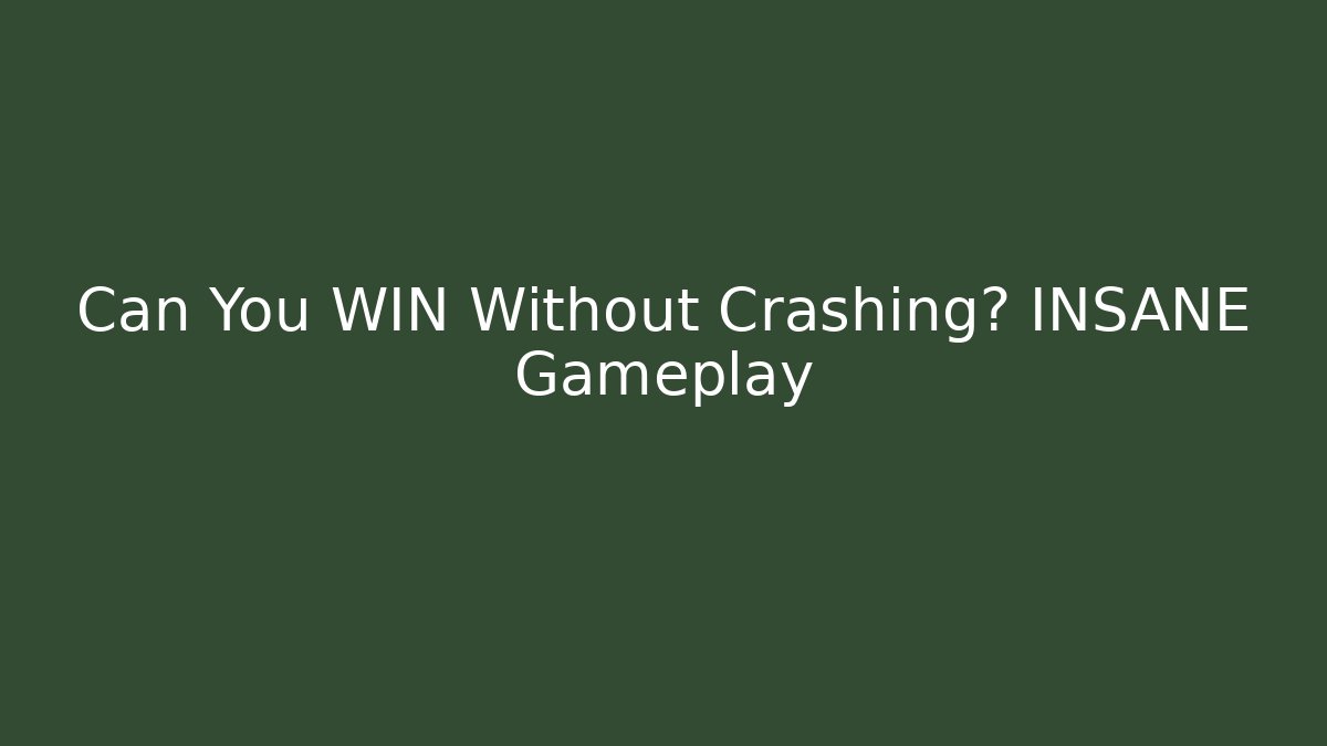Can You WIN Without Crashing? INSANE Gameplay - Sports History Weekly