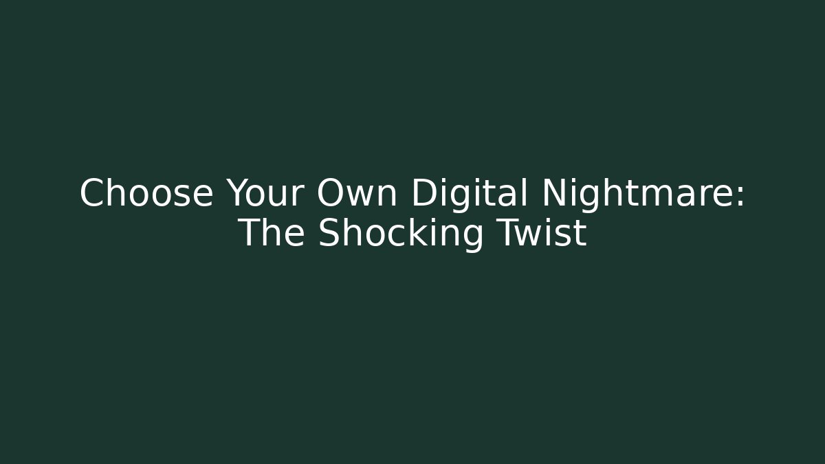 Choose Your Own Digital Nightmare: The Shocking Twist