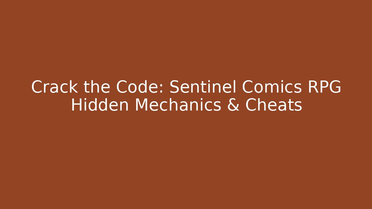 Crack the Code: Sentinel Comics RPG Hidden Mechanics & Cheats