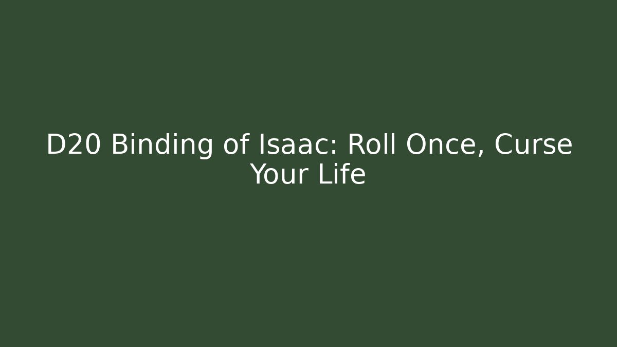 D20 Binding of Isaac: Roll Once, Curse Your Life