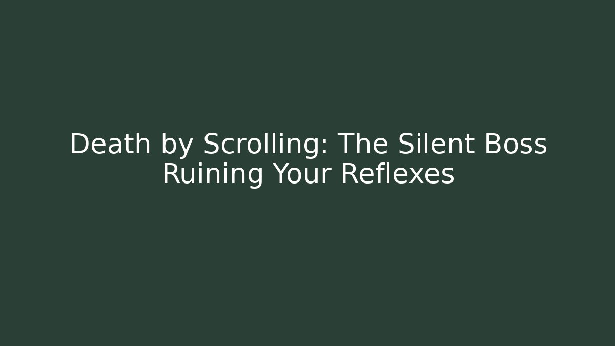Death by Scrolling: The Silent Boss Ruining Your Reflexes