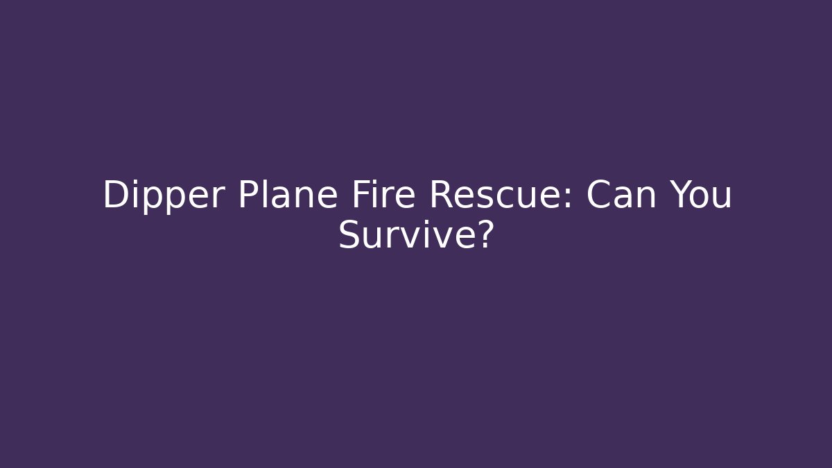 Dipper Plane Fire Rescue: Can You Survive?