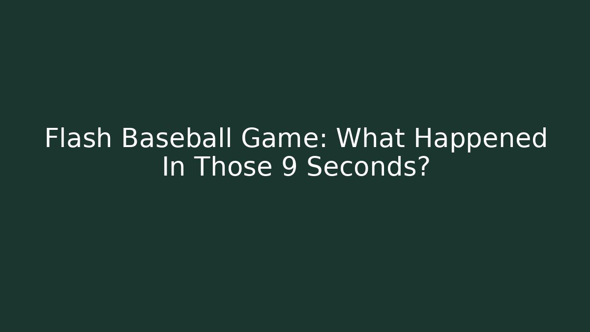 Flash Baseball Game: What Happened In Those 9 Seconds?