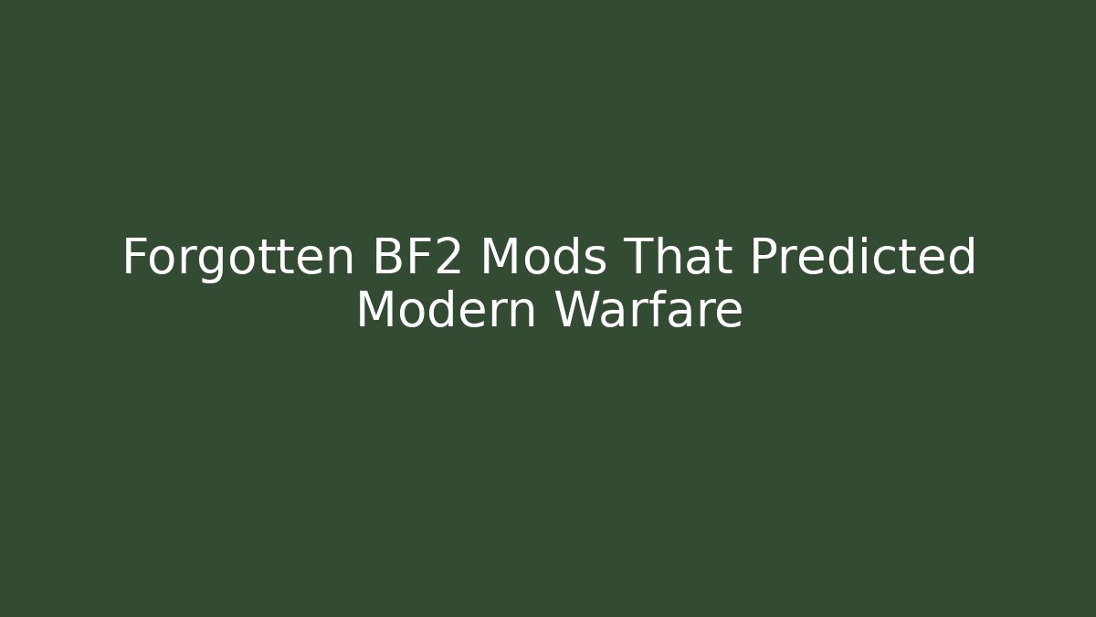 Forgotten BF2 Mods That Predicted Modern Warfare
