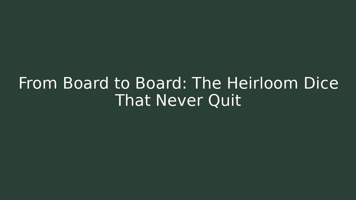From Board to Board: The Heirloom Dice That Never Quit