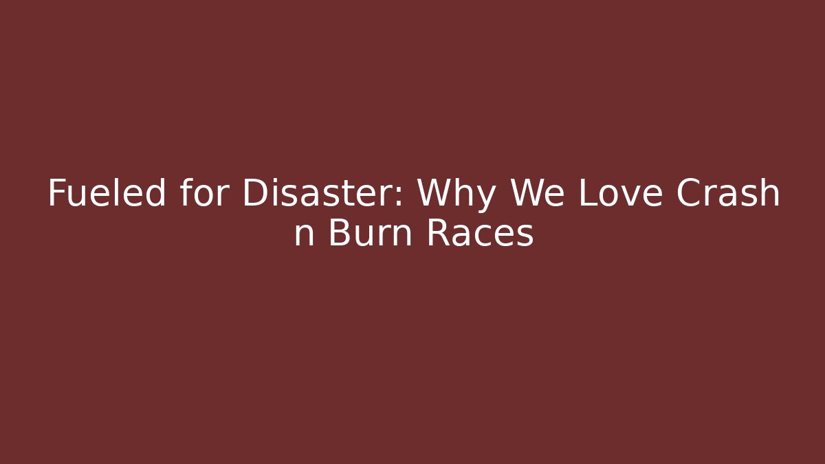 Fueled for Disaster: Why We Love Crash n Burn Races