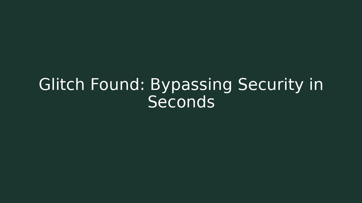 Glitch Found: Bypassing Security in Seconds