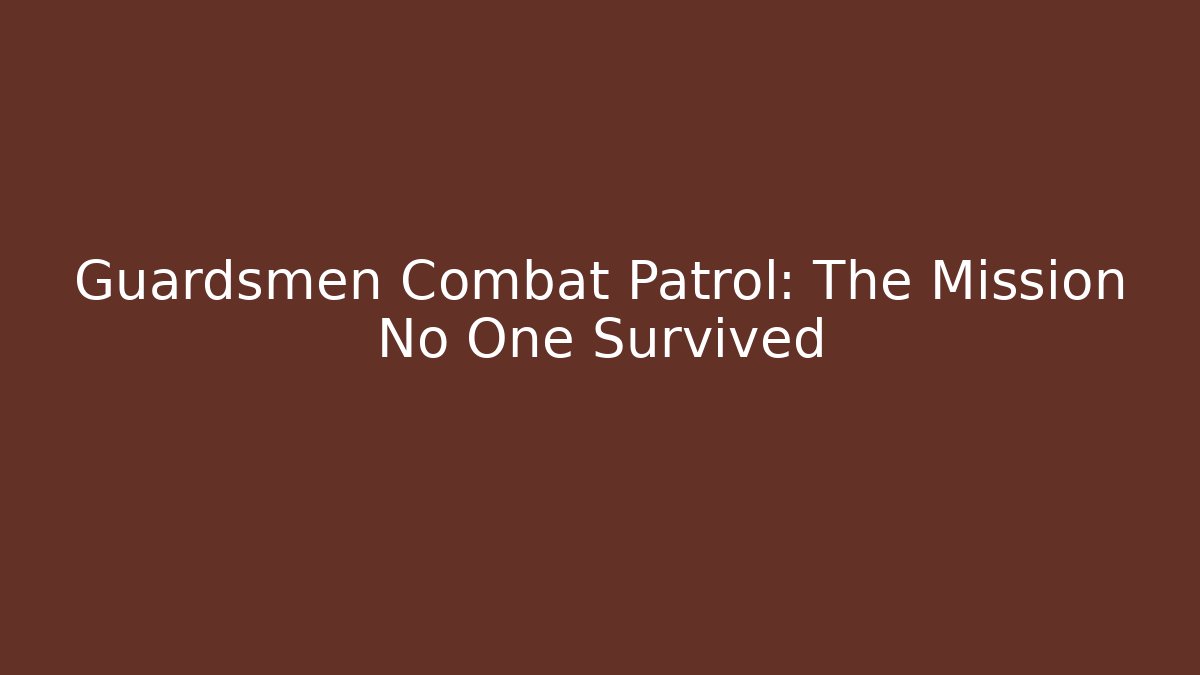 Guardsmen Combat Patrol: The Mission No One Survived