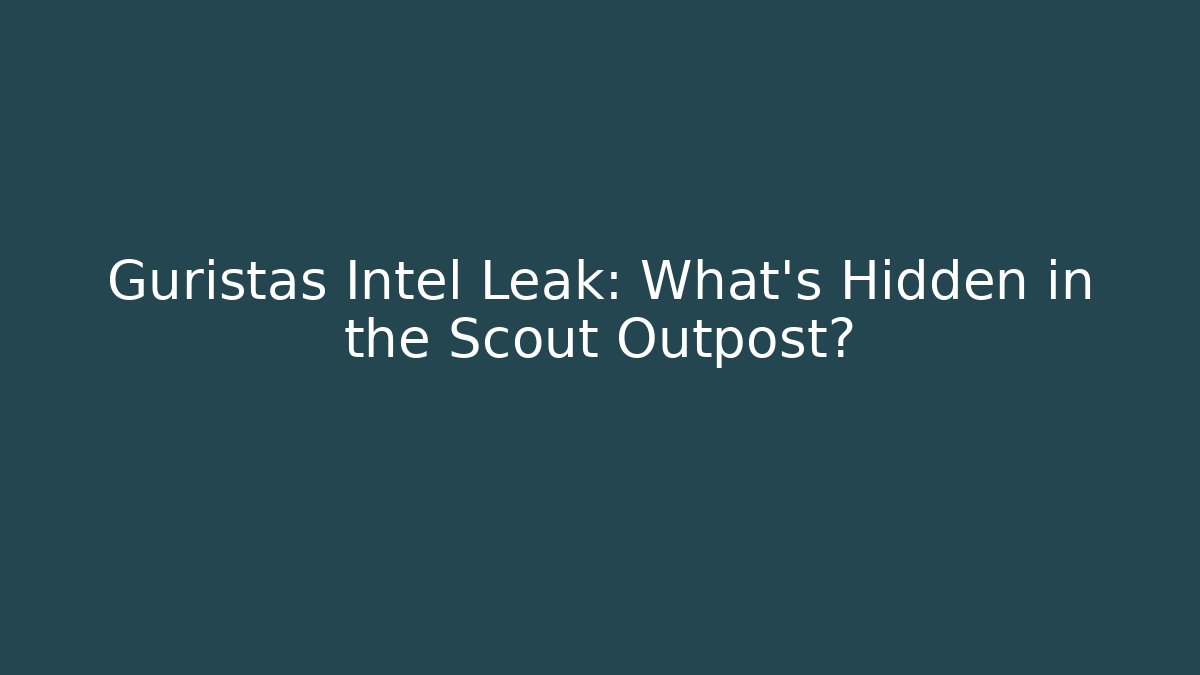 Guristas Intel Leak: What's Hidden in the Scout Outpost?