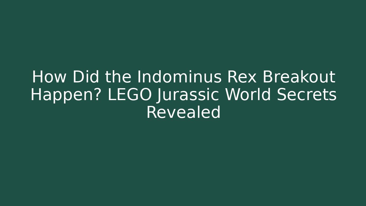 How Did the Indominus Rex Breakout Happen? LEGO Jurassic World Secrets Revealed