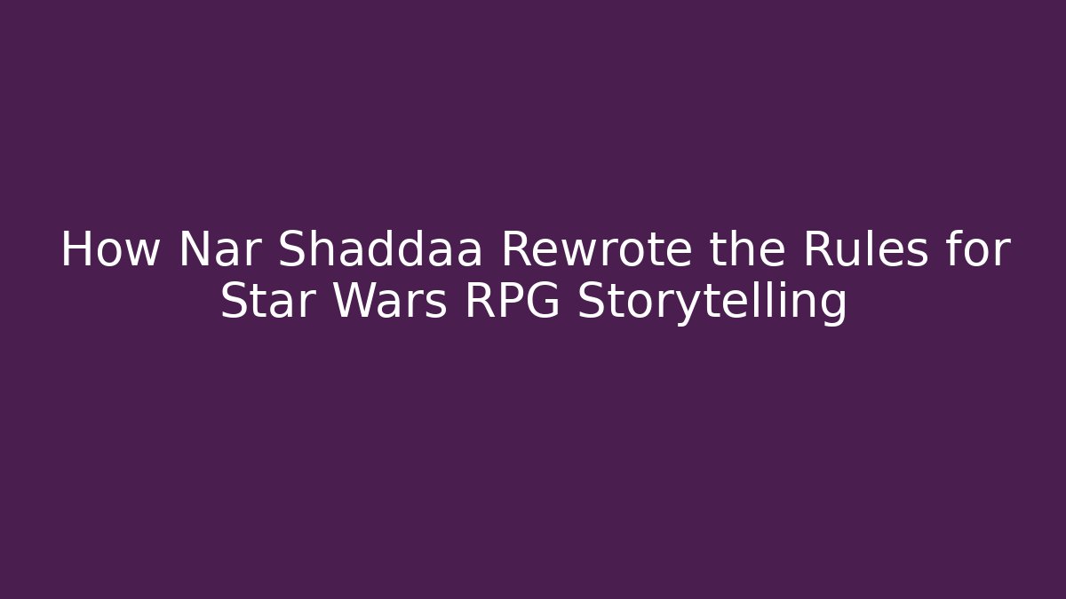 How Nar Shaddaa Rewrote the Rules for Star Wars RPG Storytelling