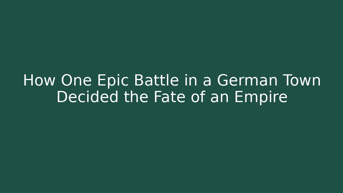 How One Epic Battle in a German Town Decided the Fate of an Empire