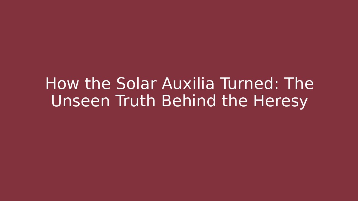 How the Solar Auxilia Turned: The Unseen Truth Behind the Heresy