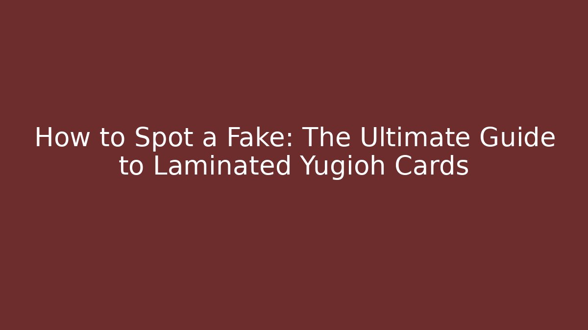 How to Spot a Fake: The Ultimate Guide to Laminated Yugioh Cards