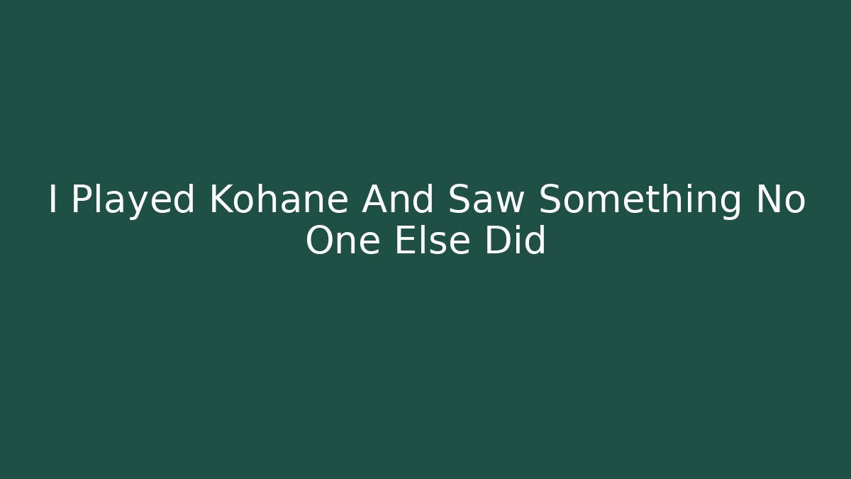 I Played Kohane And Saw Something No One Else Did - Sports History Weekly