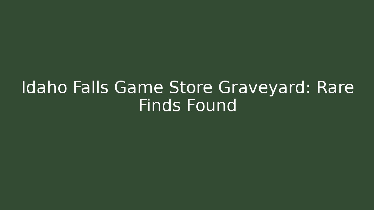 Idaho Falls Game Store Graveyard: Rare Finds Found - Sports History Weekly