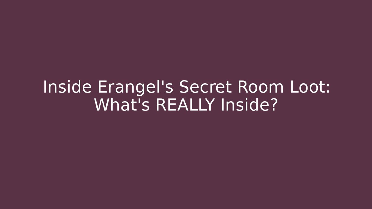Inside Erangel's Secret Room Loot: What's REALLY Inside?