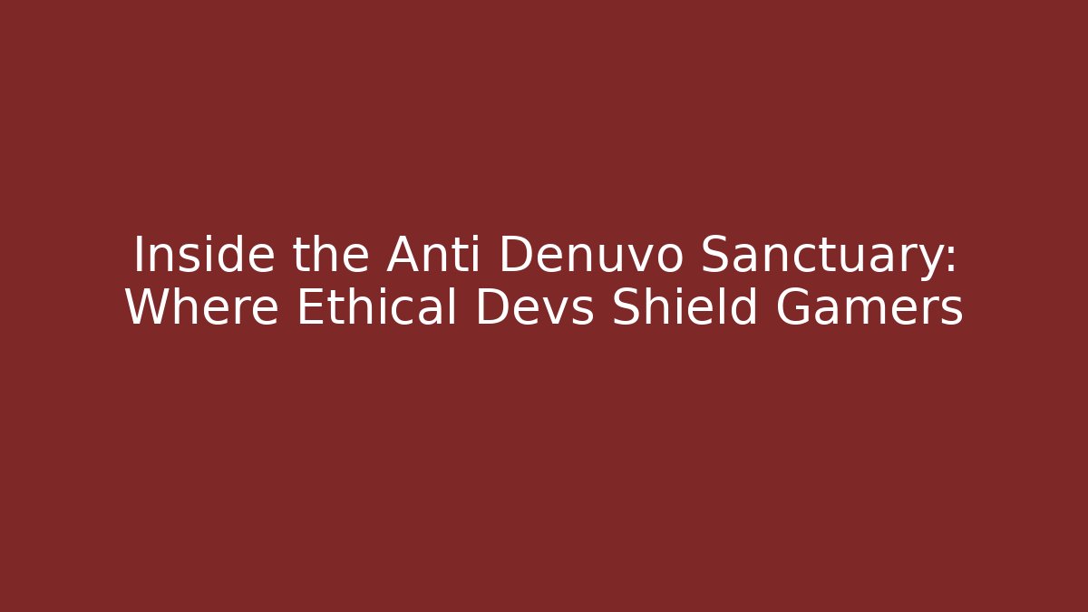 Inside the Anti Denuvo Sanctuary: Where Ethical Devs Shield Gamers - Sports History Weekly