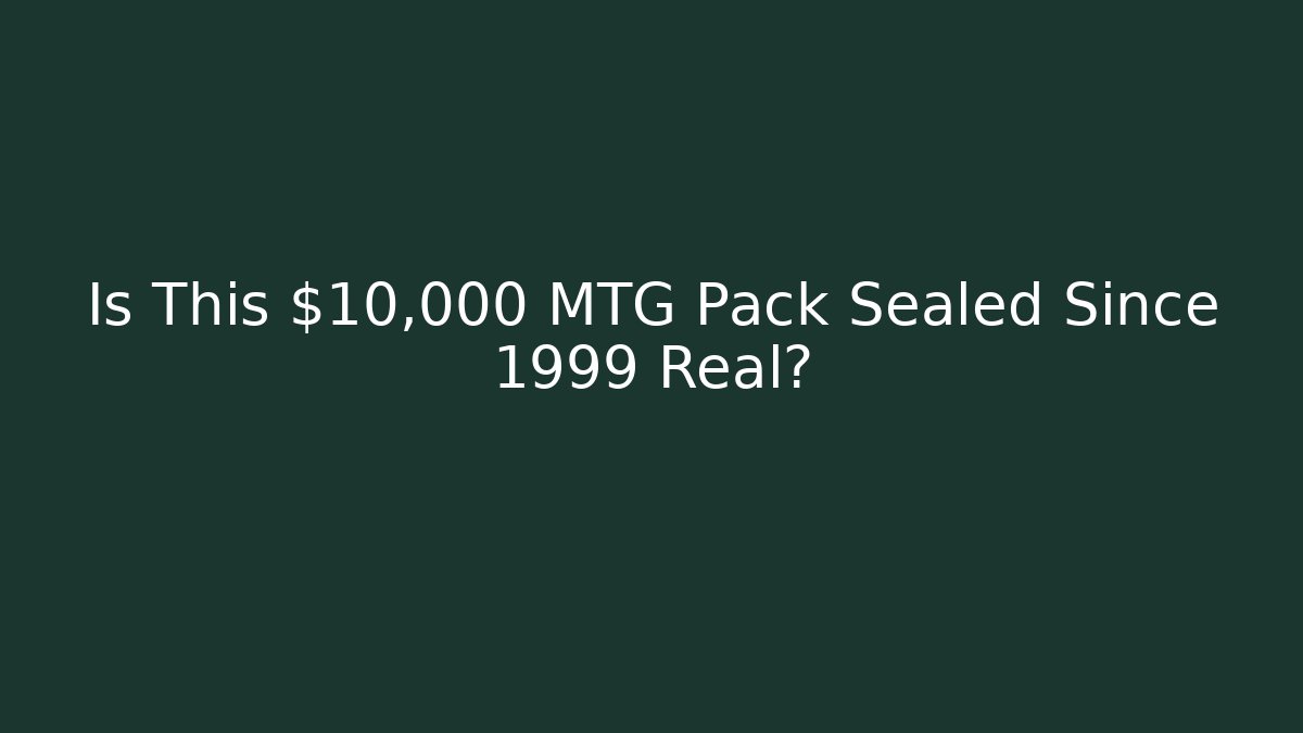 Is This $10,000 MTG Pack Sealed Since 1999 Real?