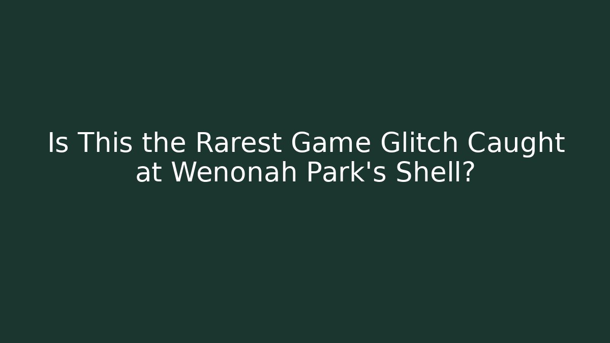 Is This the Rarest Game Glitch Caught at Wenonah Park's Shell?
