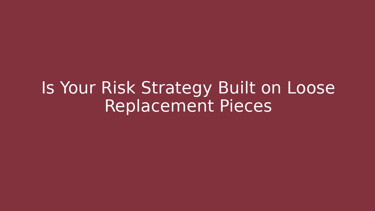 Is Your Risk Strategy Built on Loose Replacement Pieces