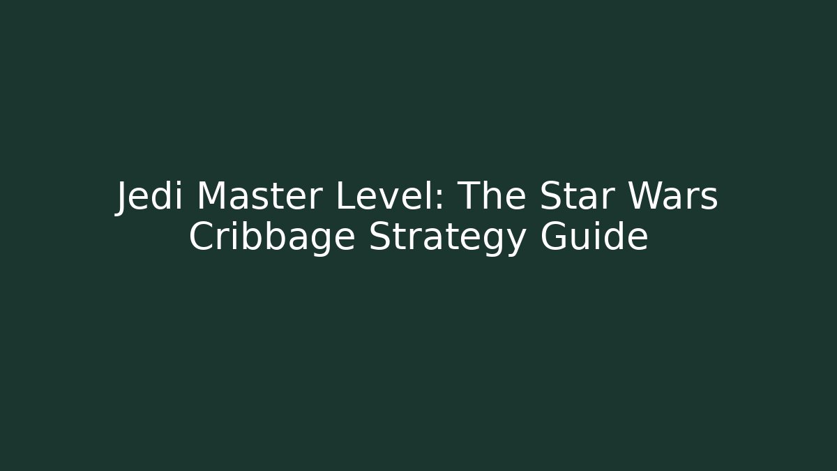 Jedi Master Level: The Star Wars Cribbage Strategy Guide - Sports History Weekly