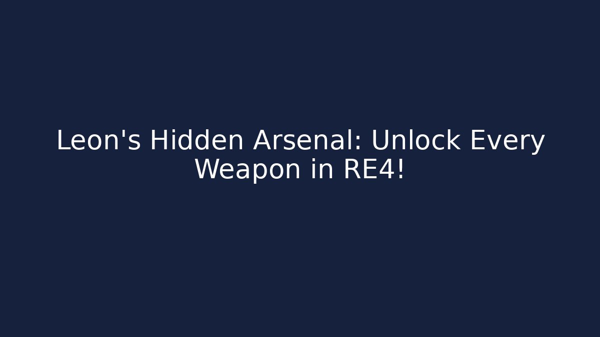 Leon's Hidden Arsenal: Unlock Every Weapon in RE4!
