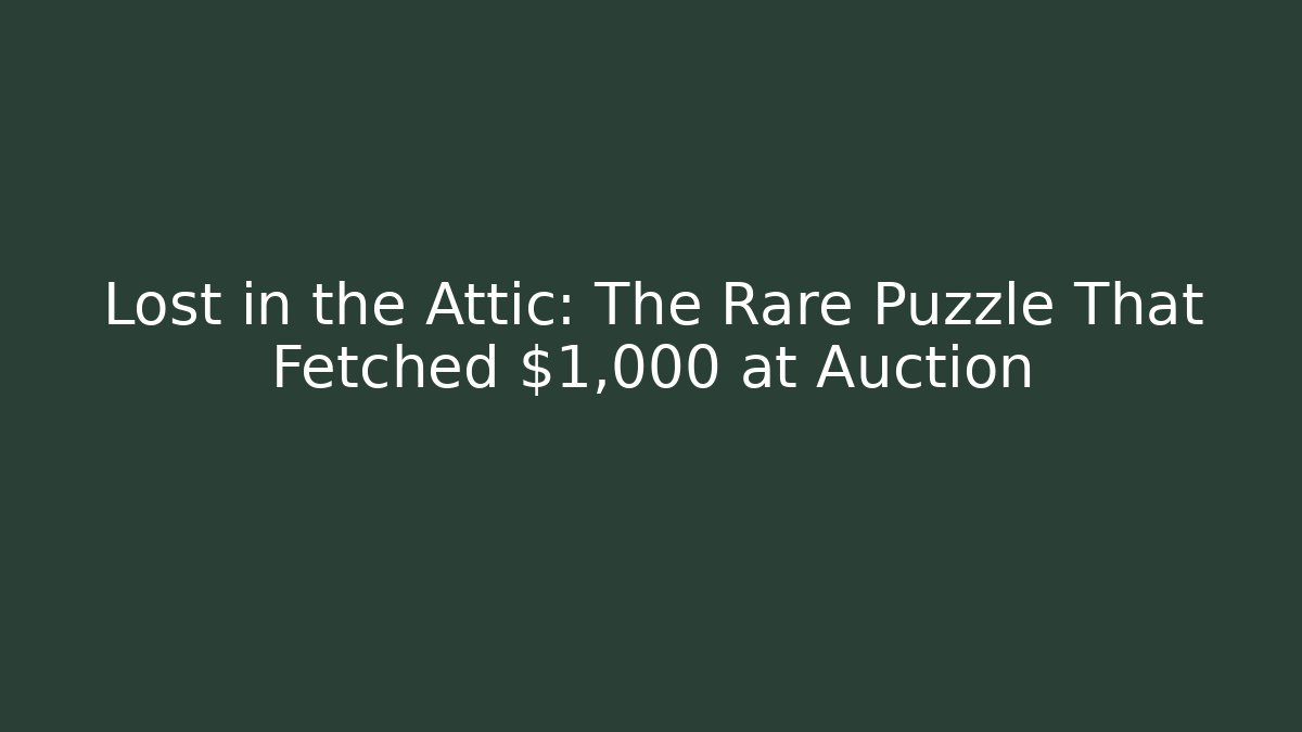 Lost in the Attic: The Rare Puzzle That Fetched $1,000 at Auction