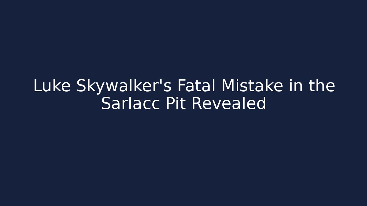Luke Skywalker's Fatal Mistake in the Sarlacc Pit Revealed