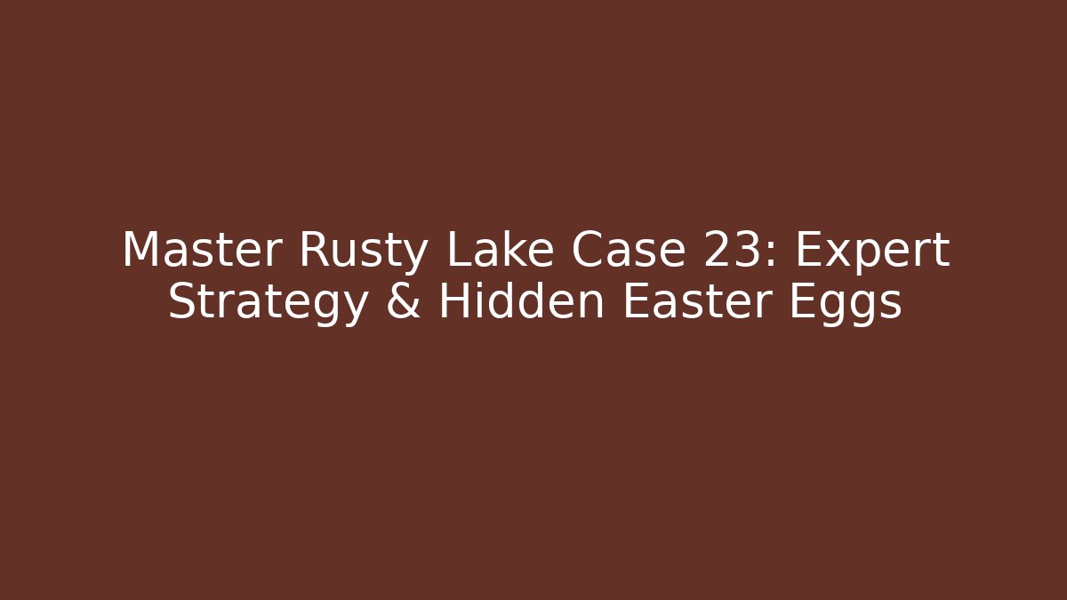 Master Rusty Lake Case 23: Expert Strategy & Hidden Easter Eggs