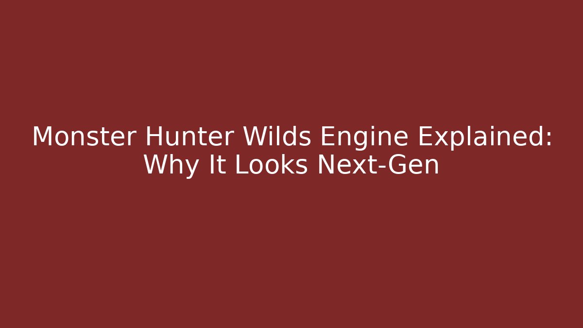 Monster Hunter Wilds Engine Explained: Why It Looks Next-Gen