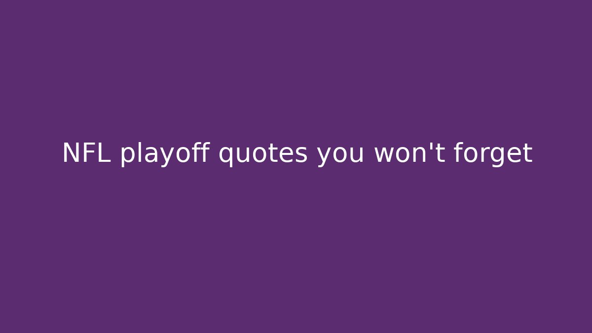 NFL playoff quotes you won't forget