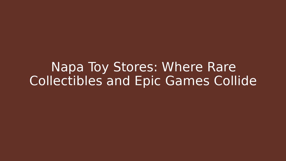 Napa Toy Stores: Where Rare Collectibles and Epic Games Collide