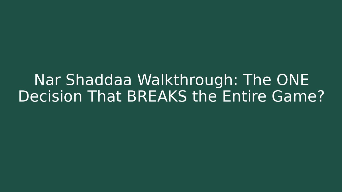Nar Shaddaa Walkthrough: The ONE Decision That BREAKS the Entire Game?