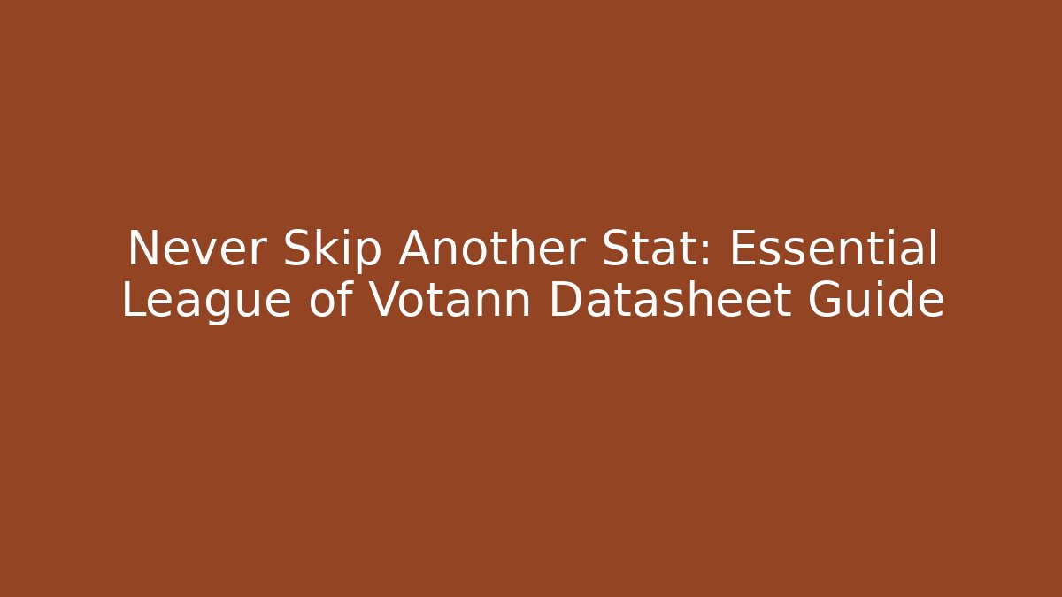 Never Skip Another Stat: Essential League of Votann Datasheet Guide