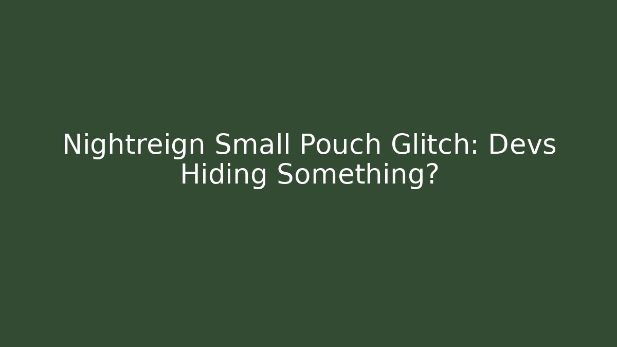 Nightreign Small Pouch Glitch: Devs Hiding Something?