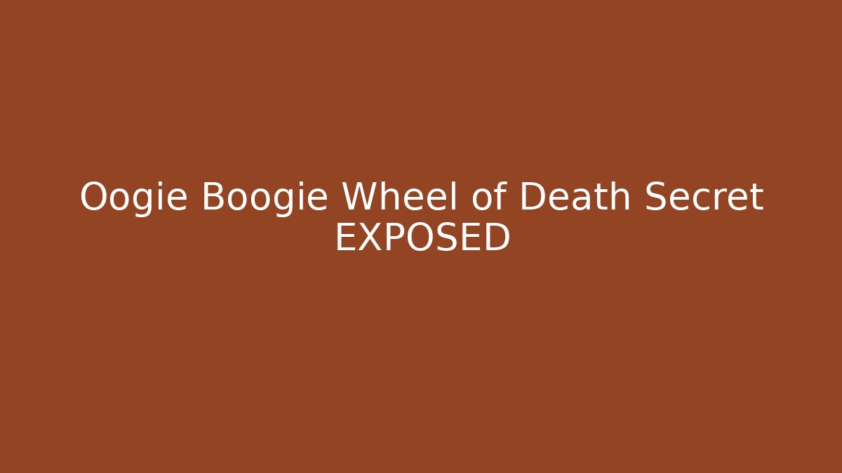 Oogie Boogie Wheel of Death Secret EXPOSED