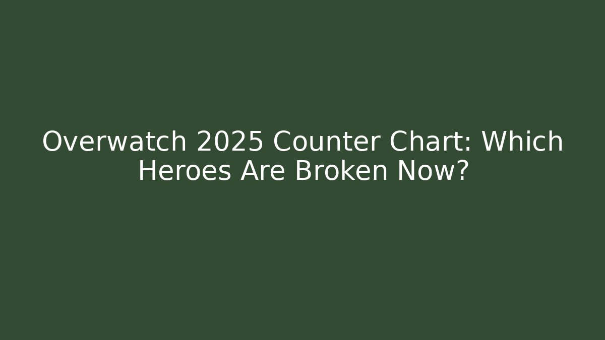 Overwatch 2025 Counter Chart: Which Heroes Are Broken Now?