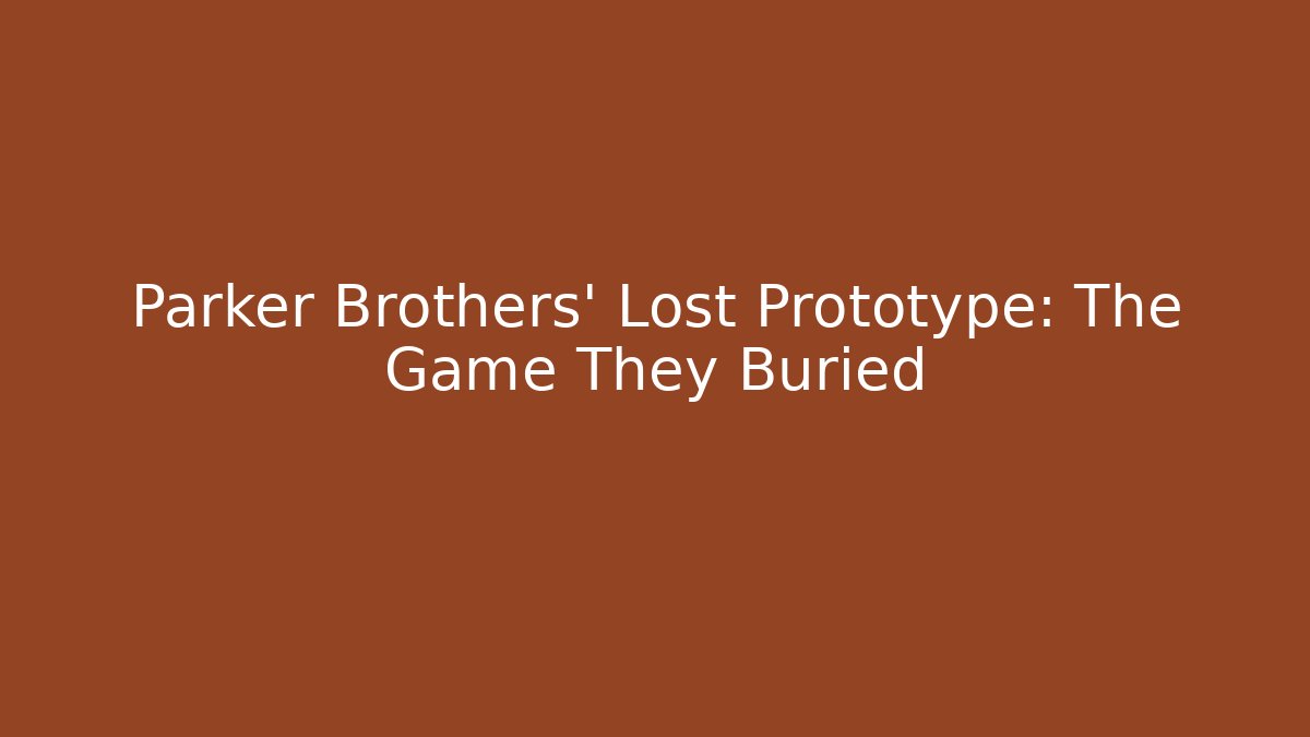 Parker Brothers’ Lost Prototype: The Game They Buried