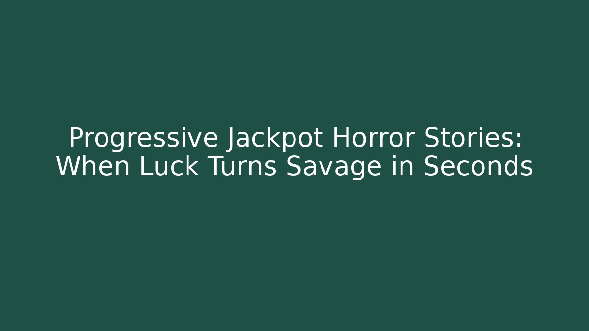 Progressive Jackpot Horror Stories: When Luck Turns Savage in Seconds