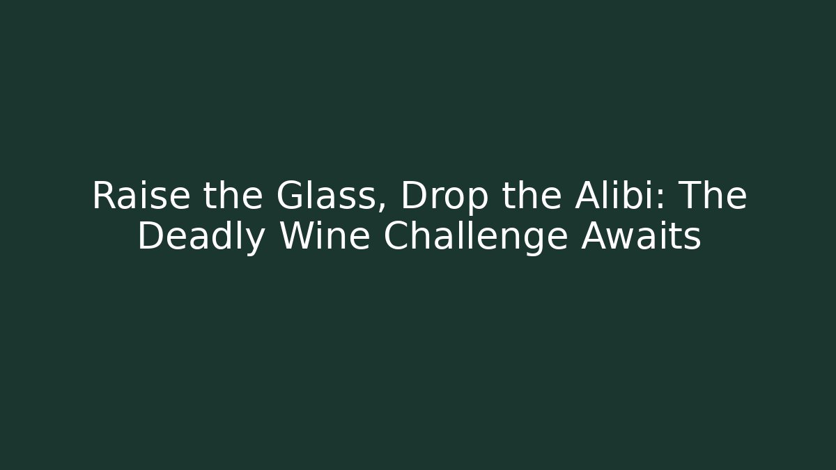 Raise the Glass, Drop the Alibi: The Deadly Wine Challenge Awaits
