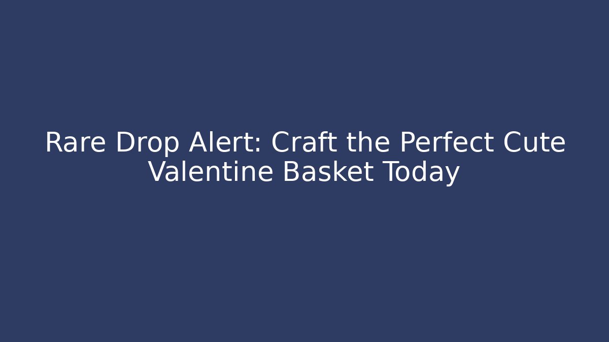 Rare Drop Alert: Craft the Perfect Cute Valentine Basket Today