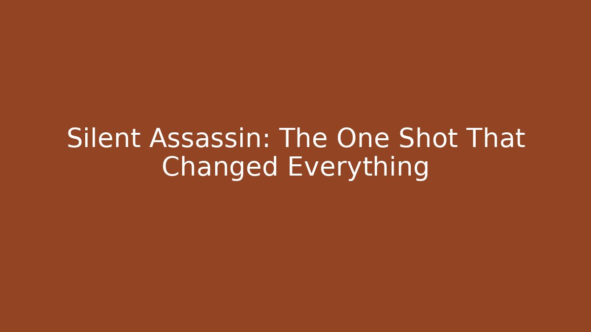 Silent Assassin: The One Shot That Changed Everything